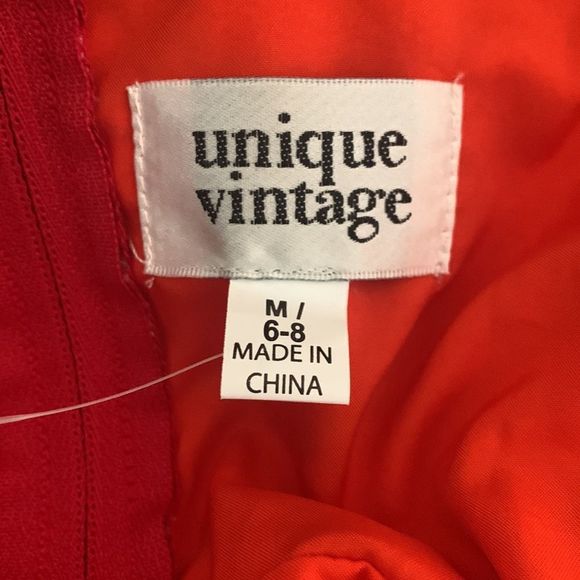 NEW Unique Vintage Red  Floral Halter Dress | Size M - Picture 15 of 16